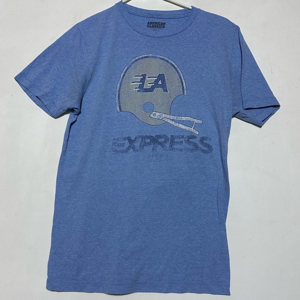 LA Express Heather Blue Helmet Graphic Tee